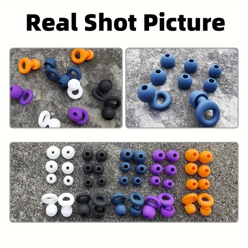 Real photos of the earplugs in several colors